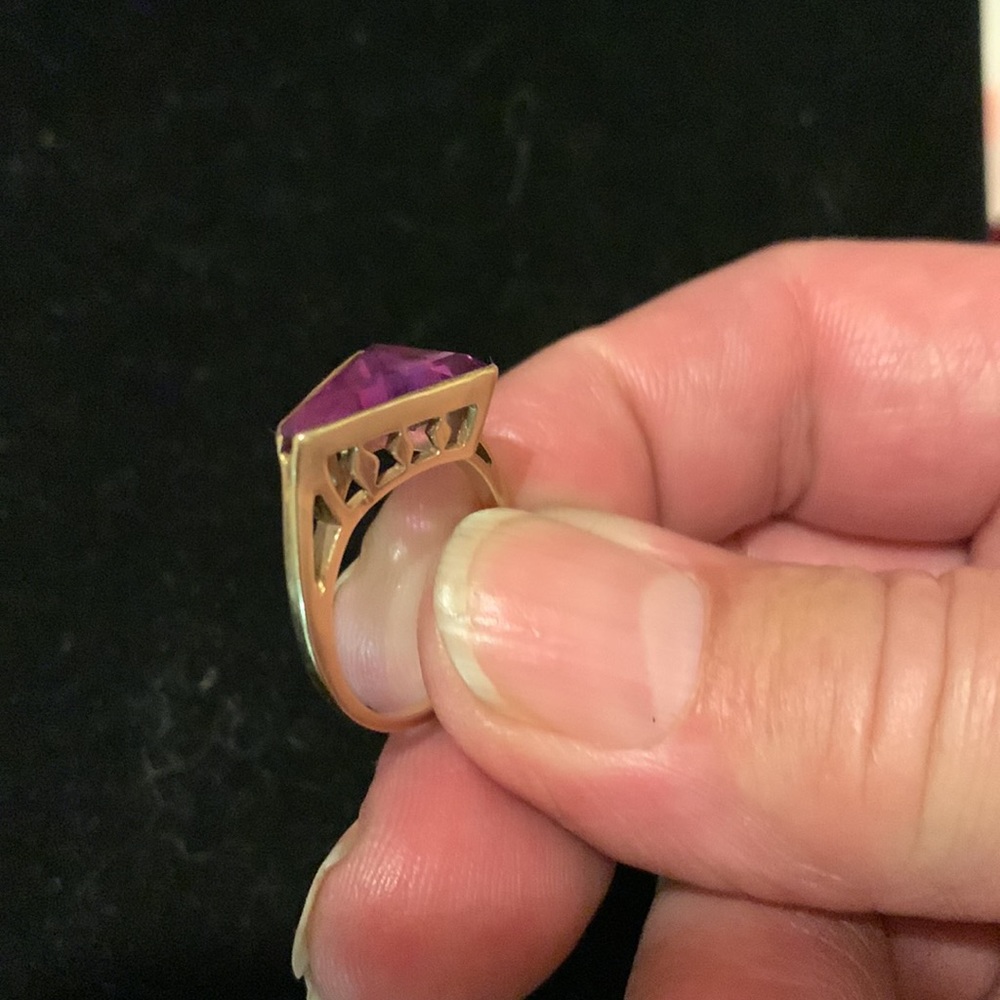 Unique Kimberly Amethyst Ring Solid Gold - image 2